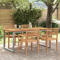 Gartentisch Grau 180 x 90 x 75 cm Massivholz Akazie
