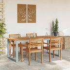 Gartentisch Grau 200 x 90 x 75 cm Massivholz Akazie