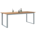 Gartentisch Grau 200 x 90 x 75 cm Massivholz Akazie