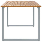 Gartentisch Grau 200 x 90 x 75 cm Massivholz Akazie