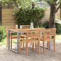 Gartentisch Grau 140 x 80 x 75 cm Massivholz Akazie