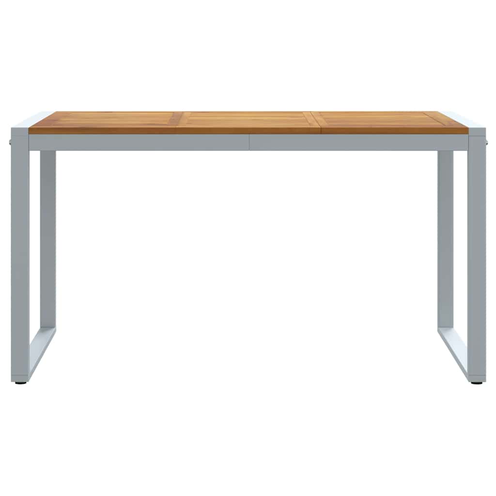 Gartentisch Grau 140 x 80 x 75 cm Massivholz Akazie