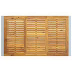 Gartentisch Grau 140 x 80 x 75 cm Massivholz Akazie