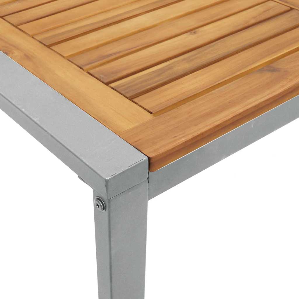 Gartentisch Grau 160 x 80 x 75 cm Massivholz Akazie