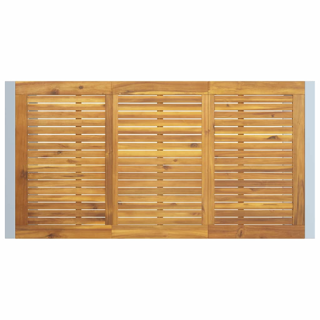 Gartentisch Grau 160 x 80 x 75 cm Massivholz Akazie