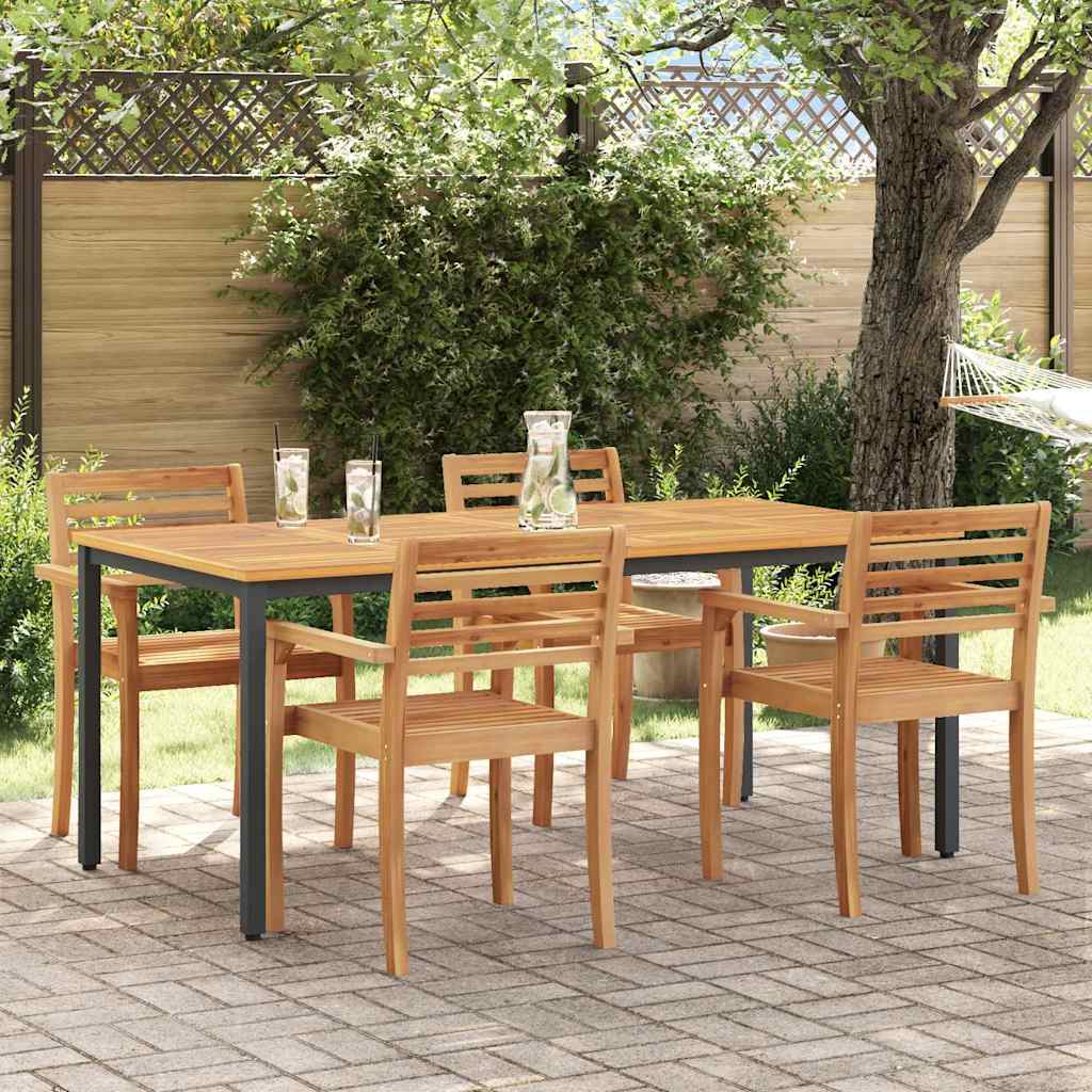 Tisch für Outdoor Natürlich und Schwarz 180 x 90 x 75 cm