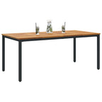 Tisch für Outdoor Natürlich und Schwarz 180 x 90 x 75 cm