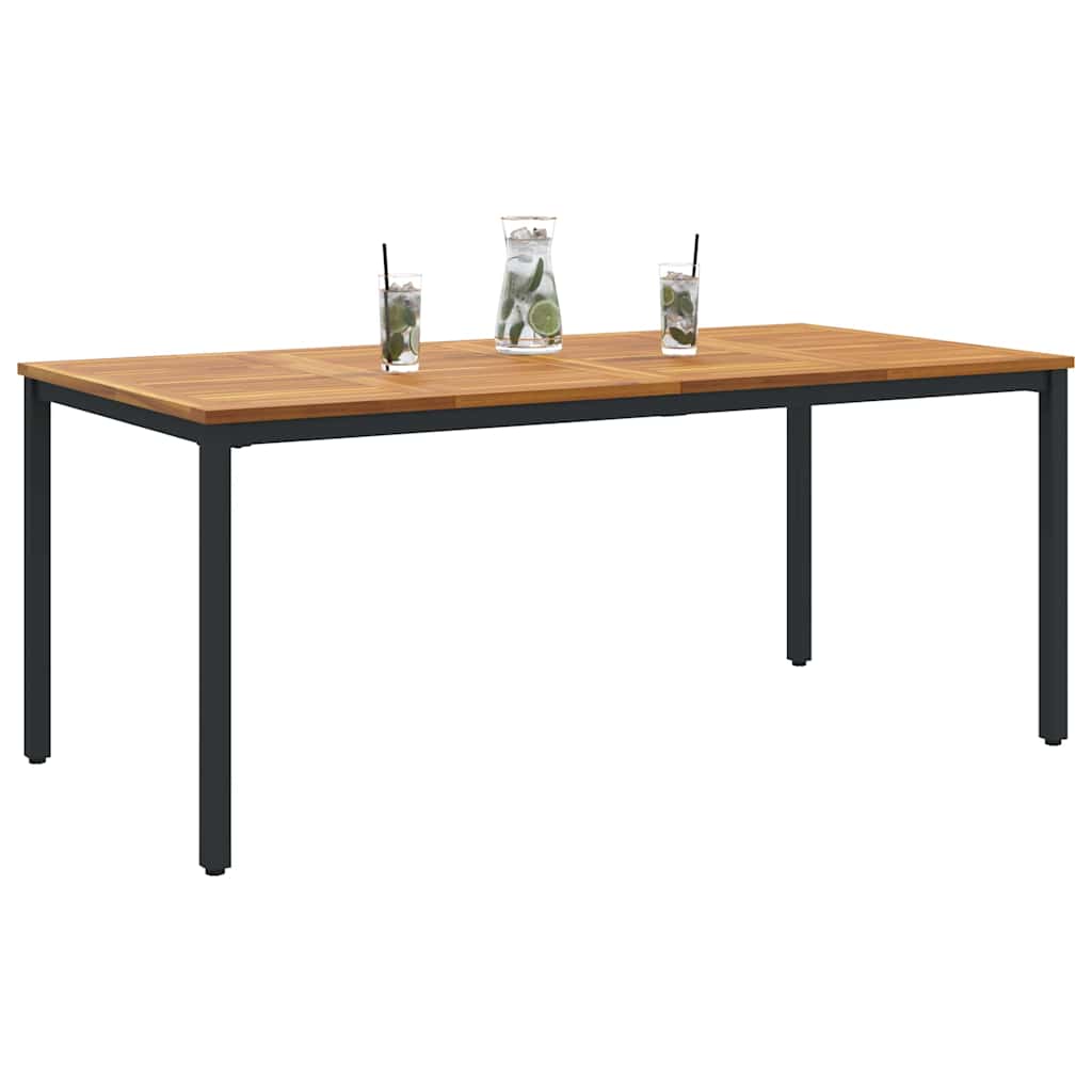 Tisch für Outdoor Natürlich und Schwarz 180 x 90 x 75 cm