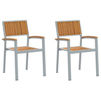 Stapelstuhl 2 pcs Braun 56 x 57 x 87 cm Massivholz Akazie