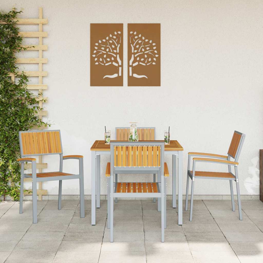 Stapelstuhl 4 pcs Braun 56 x 57 x 87 cm Massivholz Akazie