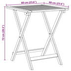 Gartentisch Natur 60 x 60 x 72 cm Massivholz Akazie