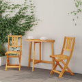 Außen Bistro-Stühle mit Kissen 2 pcs Massivholz Akazie