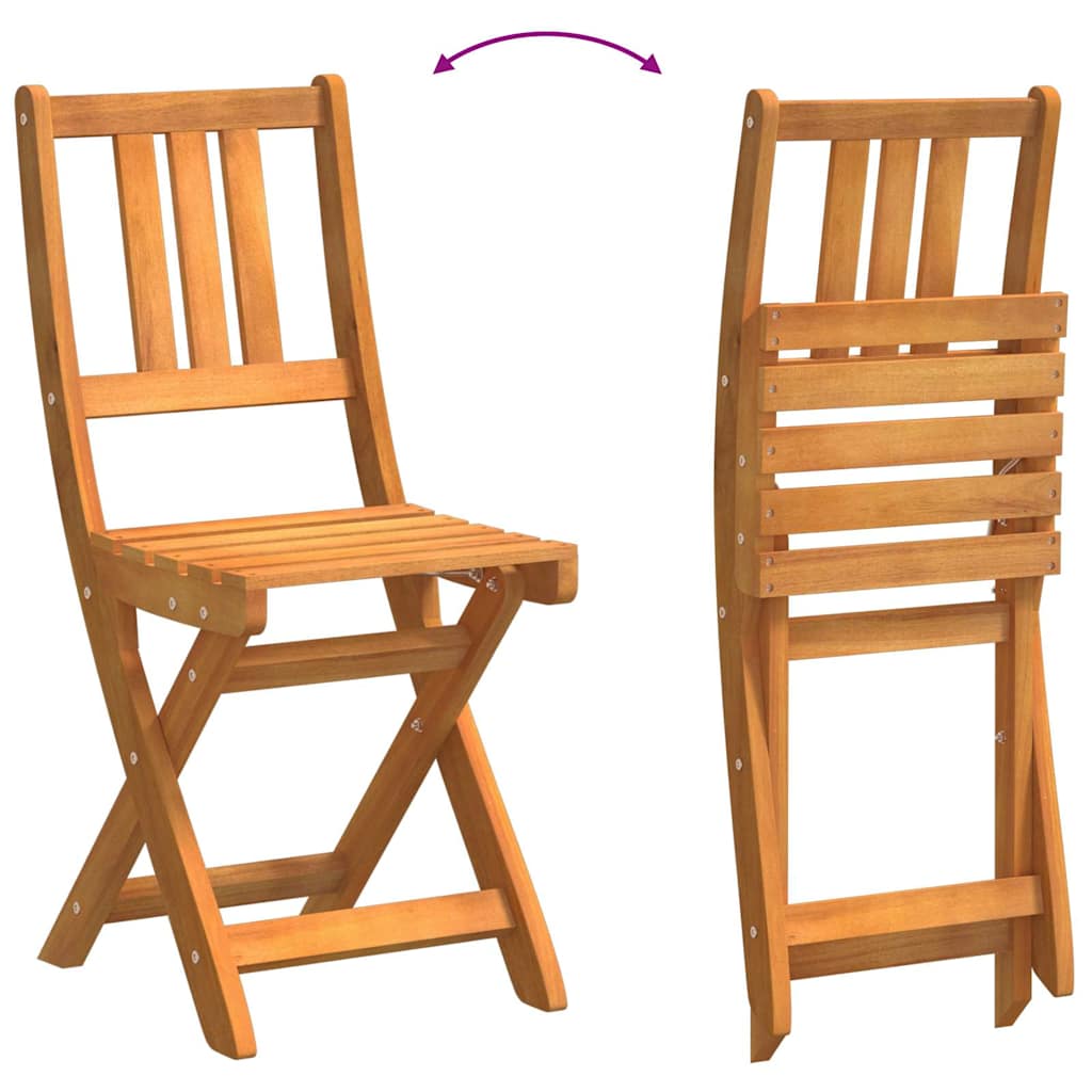 Außen Bistro-Stühle mit Kissen 2 pcs Massivholz Akazie