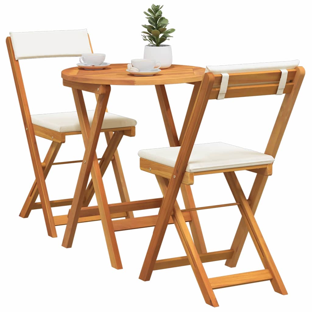 Garten Essgruppe mit Kissen 3 pcs Öl-Natur Massivholz Akazie
