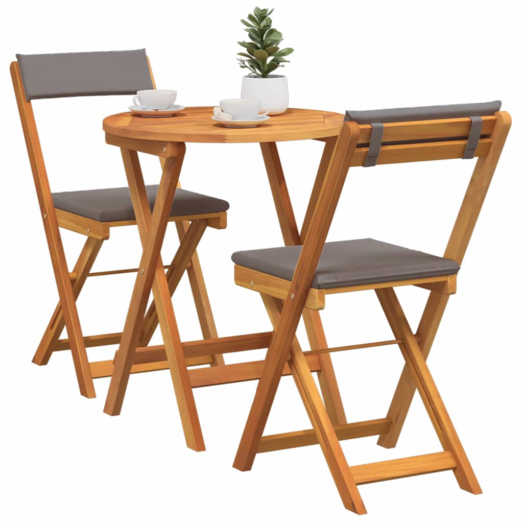 Garten Essgruppe mit Kissen 3 pcs Öl-Natur Massivholz Akazie