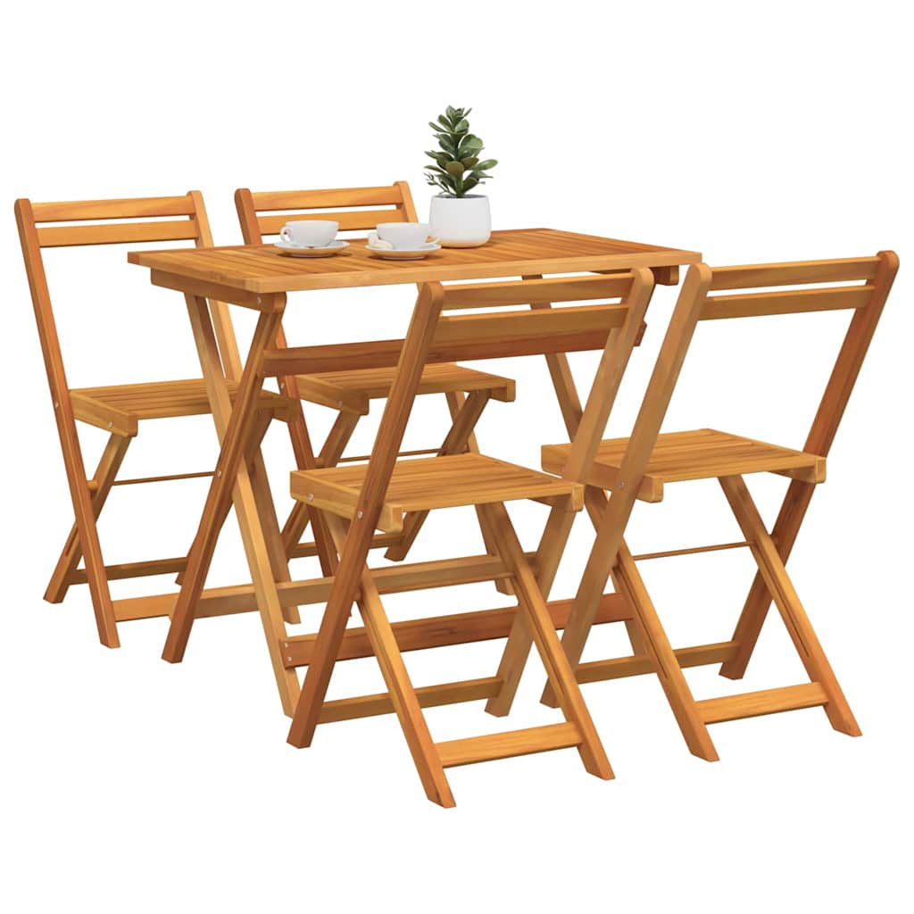 Bistrogarnitur 5 pcs Öl-Natur Massivholz Akazie