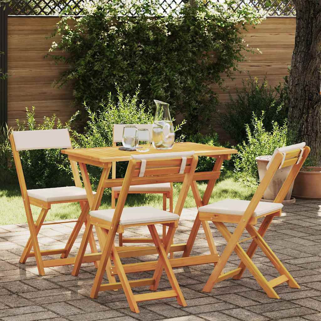 Bistrogarnitur mit Kissen 5 pcs Öl-Natur Massivholz Akazie