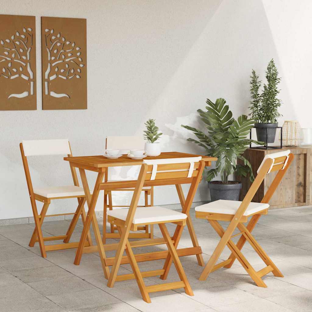 Bistrogarnitur mit Kissen 5 pcs Öl-Natur Massivholz Akazie