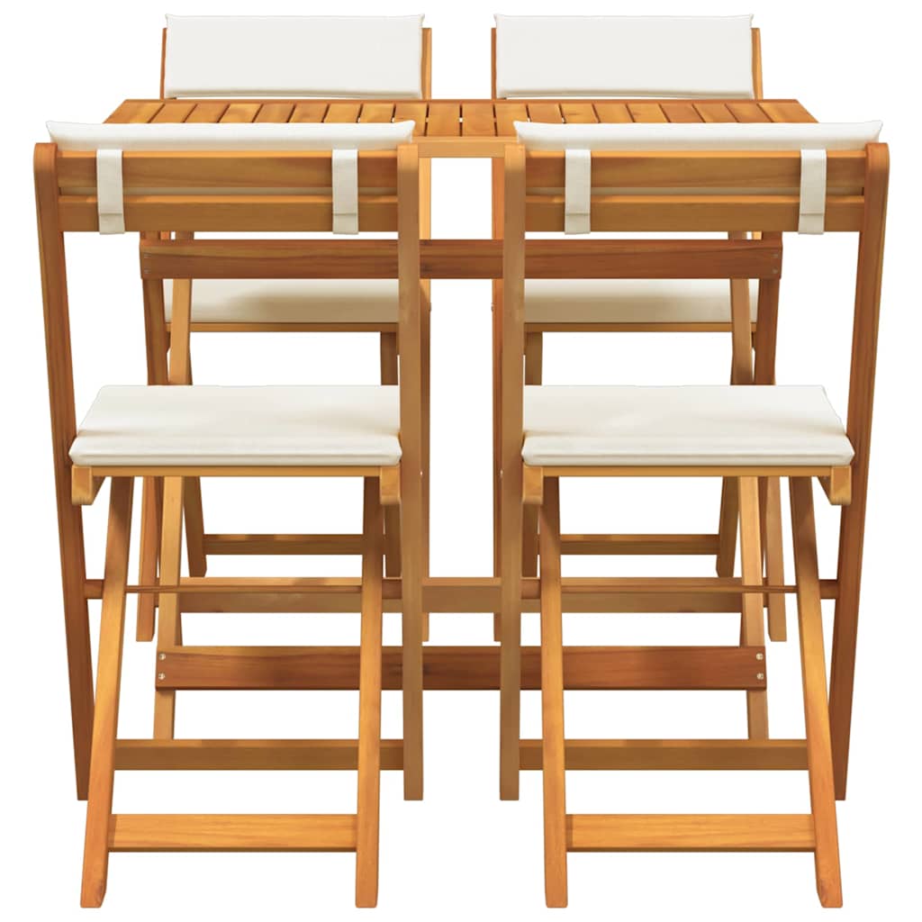 Bistrogarnitur mit Kissen 5 pcs Öl-Natur Massivholz Akazie