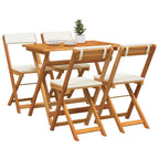 Bistrogarnitur mit Kissen 5 pcs Öl-Natur Massivholz Akazie