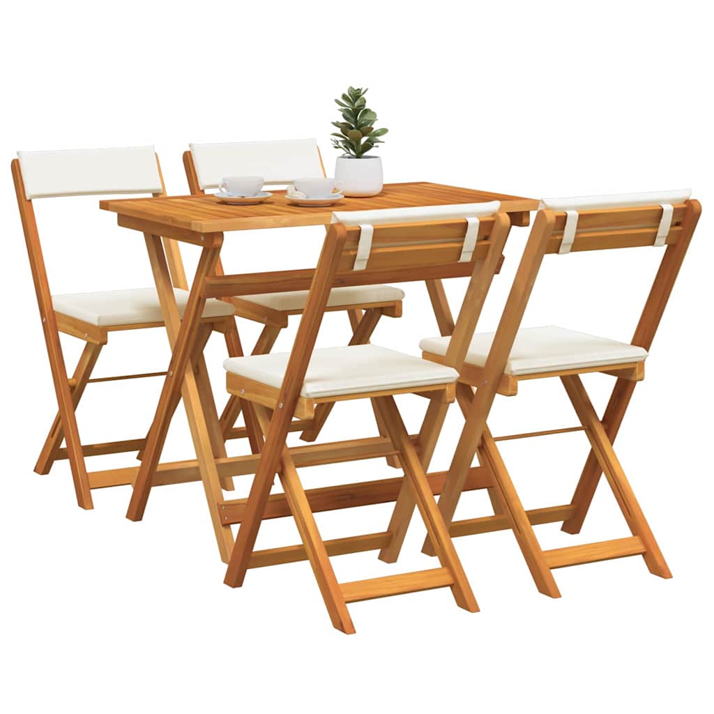 Bistrogarnitur mit Kissen 5 pcs Öl-Natur Massivholz Akazie
