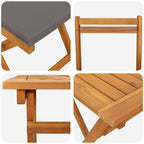 Bistrogarnitur mit Kissen 5 pcs Öl-Natur Massivholz Akazie