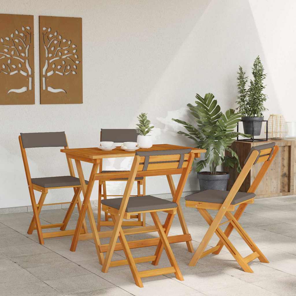 Bistrogarnitur mit Kissen 5 pcs Öl-Natur Massivholz Akazie