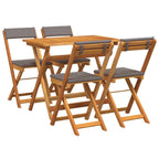 Bistrogarnitur mit Kissen 5 pcs Öl-Natur Massivholz Akazie