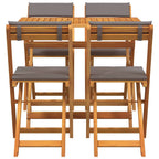 Bistrogarnitur mit Kissen 5 pcs Öl-Natur Massivholz Akazie