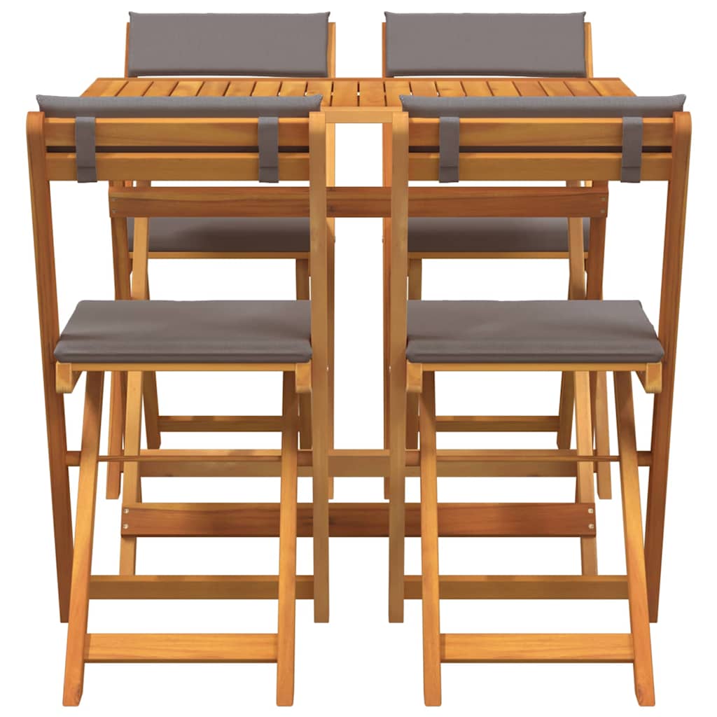 Bistrogarnitur mit Kissen 5 pcs Öl-Natur Massivholz Akazie