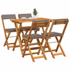Bistrogarnitur mit Kissen 5 pcs Öl-Natur Massivholz Akazie