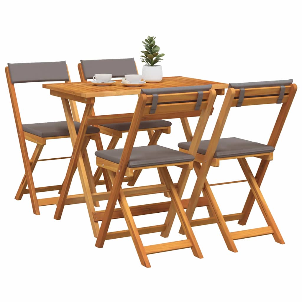 Bistrogarnitur mit Kissen 5 pcs Öl-Natur Massivholz Akazie