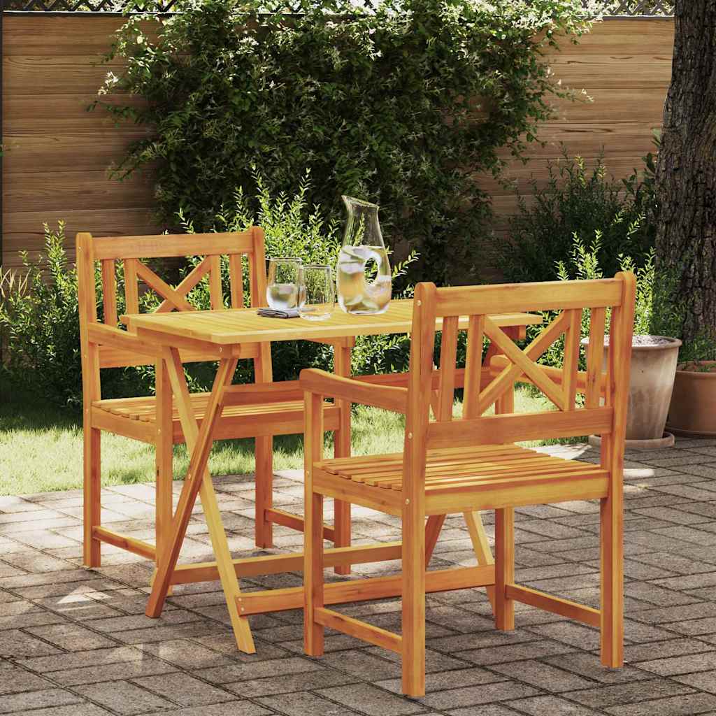 Bank Outdoor 2 pcs Natur 56 x 55,5 x 90 cm Massivholz Akazie