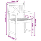 Bank Outdoor 2 pcs Natur 56 x 55,5 x 90 cm Massivholz Akazie