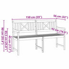 Bank Outdoor Natur 150 x 56 x 90 cm Massivholz Akazie
