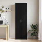 Büroschrank Schwarz Eichen-Optik 60 x 32 x 190 cm Holzwerkstoff