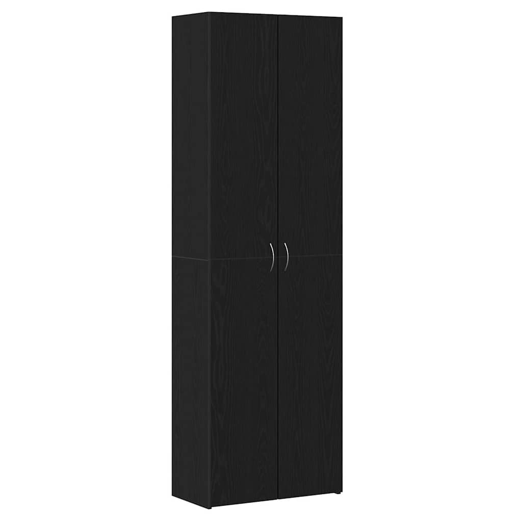 Büroschrank Schwarz Eichen-Optik 60 x 32 x 190 cm Holzwerkstoff