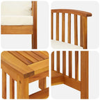 Gartensofa-set mit Kissen 3 pcs Öl-Natur Massivholz Akazie