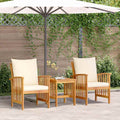Gartensofa-set mit Kissen 3 pcs Öl-Natur Massivholz Akazie