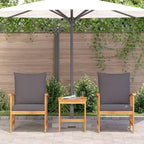 Gartensofa-set mit Kissen 3 pcs Öl-Natur Massivholz Akazie