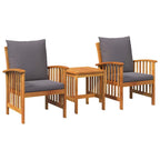 Gartensofa-set mit Kissen 3 pcs Öl-Natur Massivholz Akazie