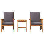 Gartensofa-set mit Kissen 3 pcs Öl-Natur Massivholz Akazie