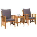 Gartensofa-set mit Kissen 3 pcs Öl-Natur Massivholz Akazie