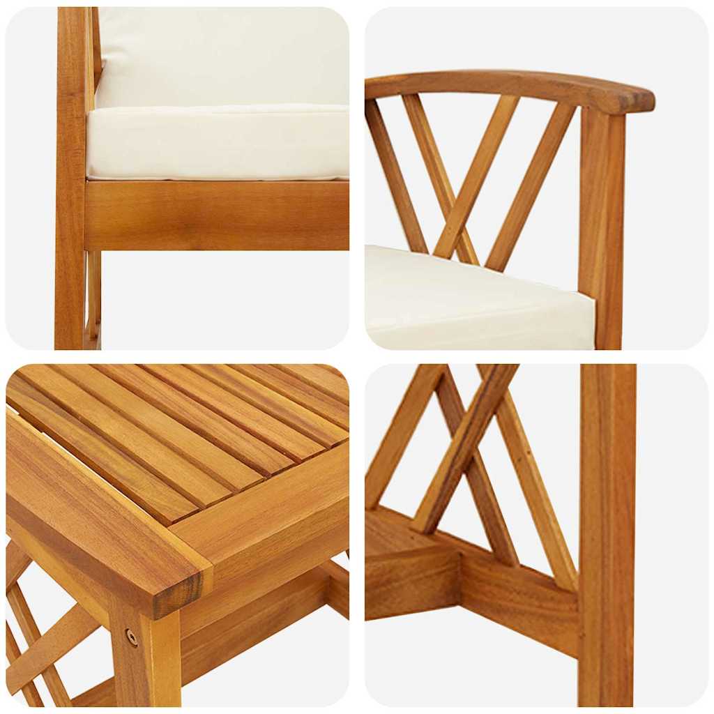 Gartensofa-set mit Kissen 3 pcs Öl-Natur Massivholz Akazie