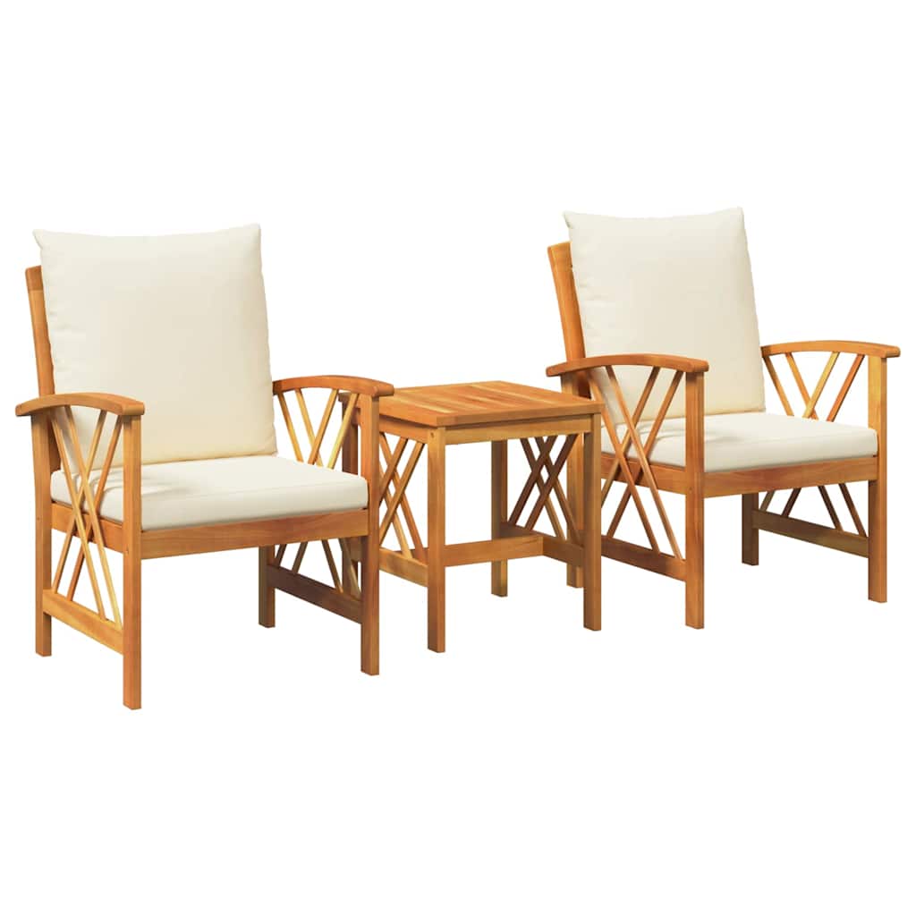 Gartensofa-set mit Kissen 3 pcs Öl-Natur Massivholz Akazie
