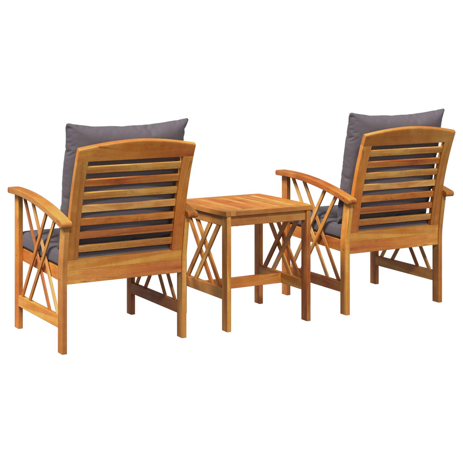 Gartensofa-set mit Kissen 3 pcs Öl-Natur Massivholz Akazie