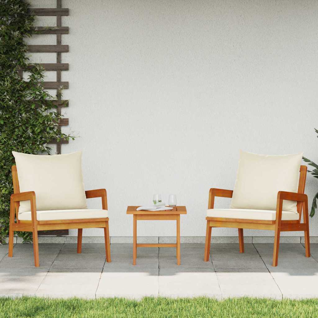 Bistrogarnitur mit Kissen 3 pcs Braun Massivholz Akazie