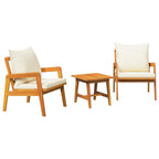 Bistrogarnitur mit Kissen 3 pcs Braun Massivholz Akazie