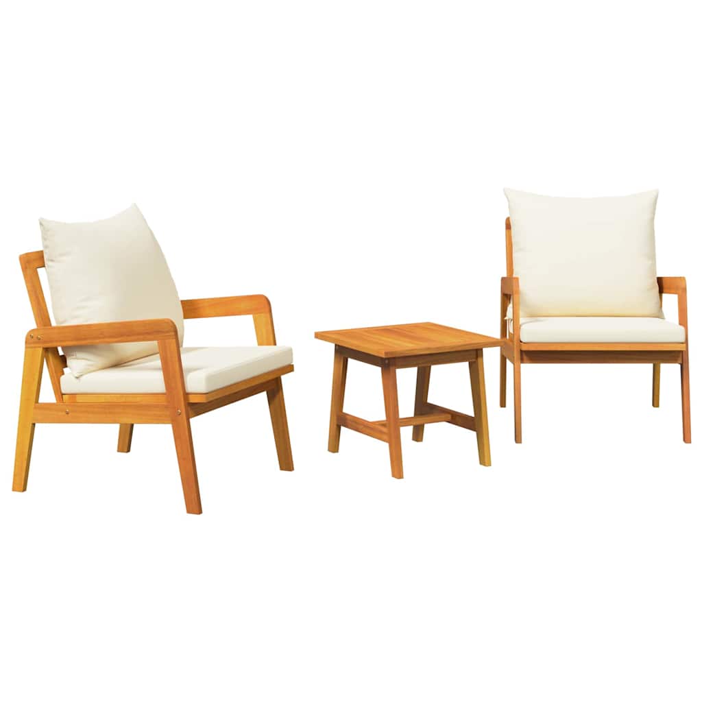 Bistrogarnitur mit Kissen 3 pcs Braun Massivholz Akazie
