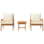 Bistrogarnitur mit Kissen 3 pcs Braun Massivholz Akazie